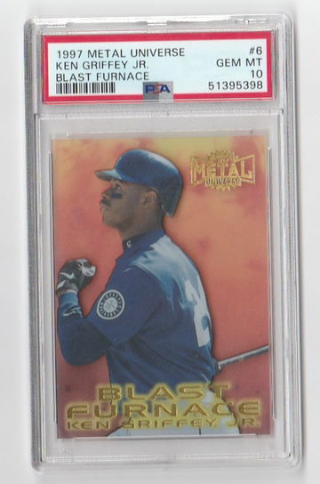 PSA 10 GEM MINT  1997 METAL UNIVERSE KEN GRIFFEY JR BLAST FURNACE #6