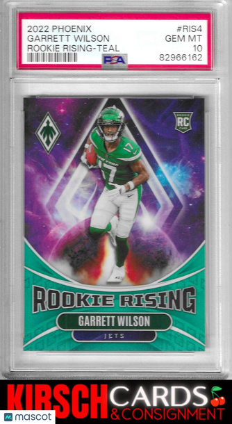 Garrett Wilson 2022 Panini Phoenix #RIS4 Rookie Rising Teal RC /150 (Jets)