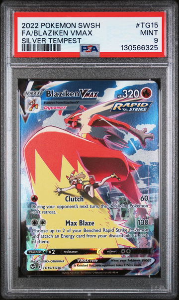 2022 Pokemon Sword and Shield Silver Tempest Trainer Gallery Blaziken Vmax #TG15 PSA 9