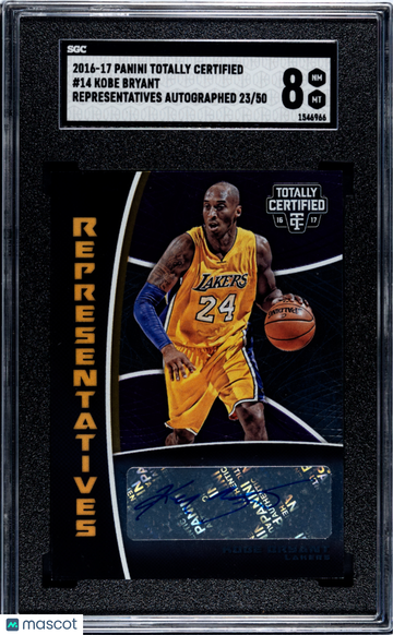 2016 Panini Totally Certified Kobe Bryant #14 Representatives Autograph SGC 8