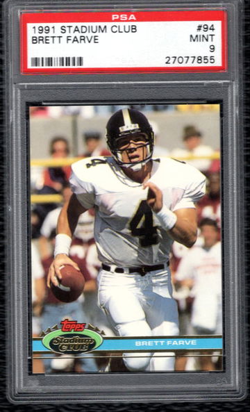 1991 Stadium Club Brett Favre #94 PSA Mint 9
