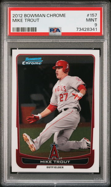 2012 Bowman Chrome Mike Trout 157 2nd Year PSA 9