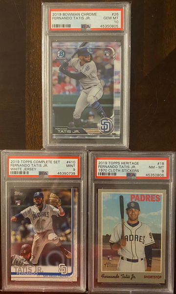 Fernando Tatis Jr. Bowman Chrome PSA 10 (Lot 3-Cards in pic)
