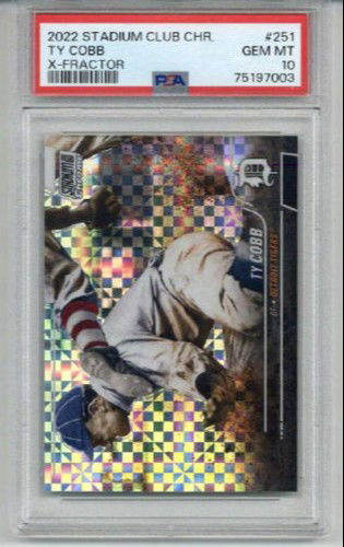2022 TOPPS STADIUM CLUB CHROME X-FRACTOR #251 TY COBB TIGERS PSA 10