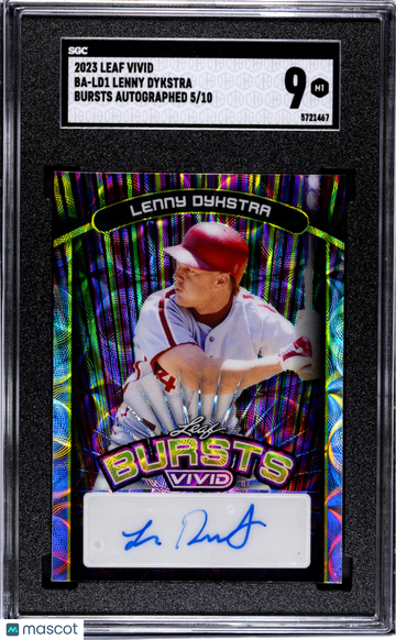 2023 Leaf Vivid Lenny Dykstra #BA-LD1 Bursts Autograph SGC 9
