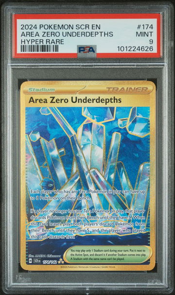 2024 Pokemon Scarlet and Violet Stellar Crown Hyper Rare Area Zero Underdepths #174 PSA 9