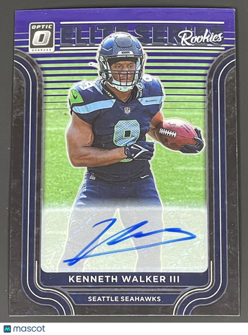 2022 Donruss Optic Football Elite Series Rookies Kenneth Walker Auto /25