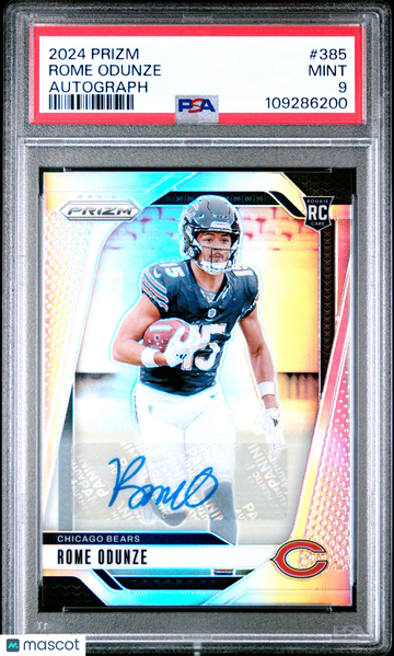 2024 Panini Prizm Rome Odunze #385 Autograph PSA 9
