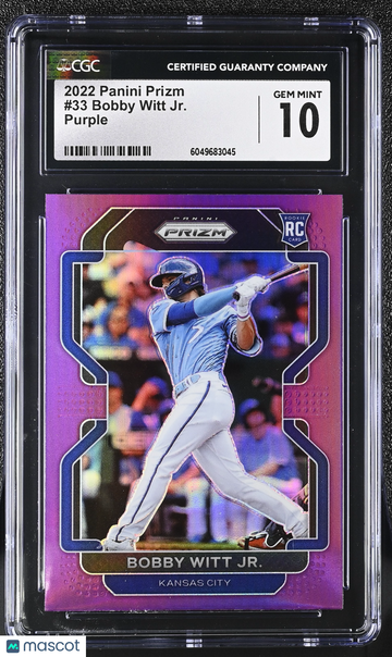 2022 Panini Prizm Bobby Witt Jr. #33 Purple CGC 10