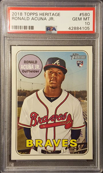 Ronald Acuna Jr Topps Heritage PSA 10 Atlanta Braves