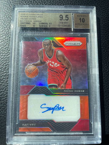 2016 -17 prizm orange hyper /10 pascal siakam rookie auto autograph