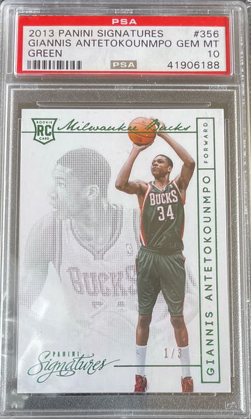 2013 Panini Signatures Giannis Antetokounmpo Green 1/3