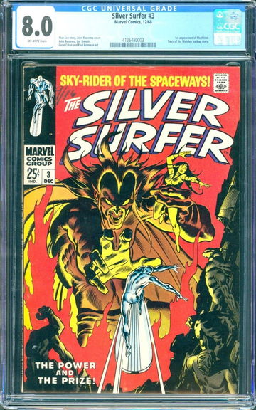 Silver Surfer #3 (1968) CGC 8.0 -- 1st appearance of Mephisto; Stan Lee Buscema