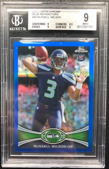 2012 Topps Chrome Russell Wilson RC Blue Refractor #40 147/199 BGS 9.0