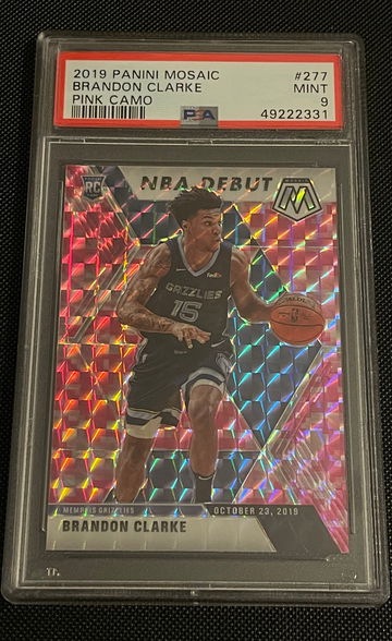 Brandon Clarke 2019 Mosaic Debut Pink Camo PSA 9