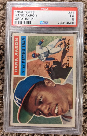1956 Topps Hank Aaron PSA 5 Gray Back Centered