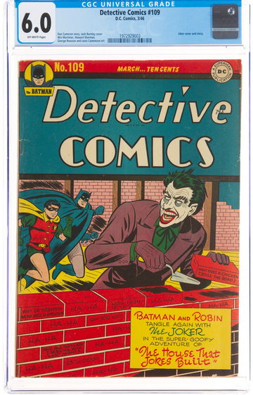 DETECTIVE COMICS #109 * DC * 1946 * GREAT EARLY JOKER COVER!