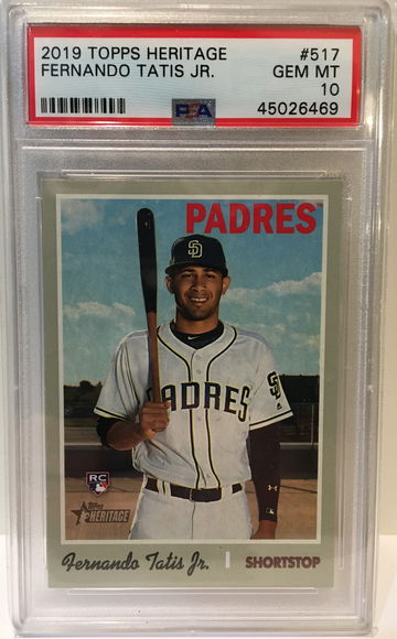 2019 Topps Heritage Fernando Tatis Jr Rookie RC #517 PSA 10 Padres