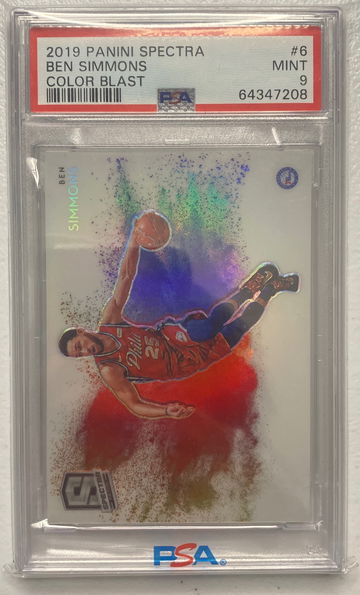 2019-20 Panini Spectra Color Blast #6 Ben Simmons PSA 9 Prizm