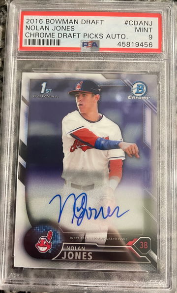2016 Bowman Chrome Draft - Nolan Jones - 1st Auto - PSA 9
