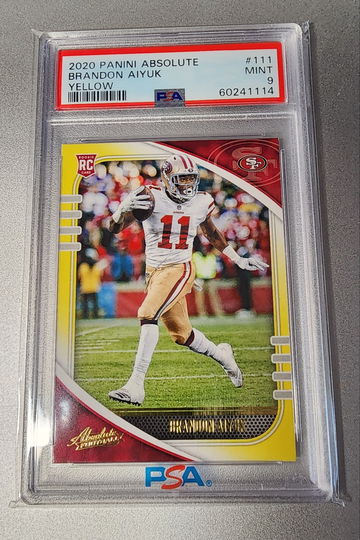 2020 Panini Absolute #111 RC Brandon Aiyuk Yellow PSA 9