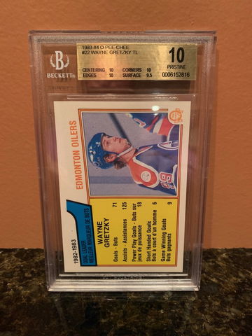 1983-84 O-PEE-CHEE OPC Wayne Gretzky #22 TL BGS 10 Pristine (Pop of 1) *RARE*