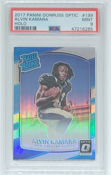2017 Optic Alvin Kamara SP RC Holo Prizm #199 PSA 9 MINT