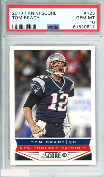 2013 PANINI SCORE TOM BRADY #123 NEW ENGLAND PATRIOTS PSA 10 GEM MT