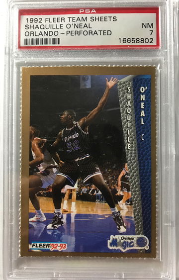 1992 Shaq Shaquille O’Neal Fleer Team Sheet