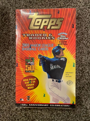 2001 TOPPS TRADED & ROOKIES BASEBALL FACTORY SEALED HOBBY BOX ICHIRO/PUJOLS