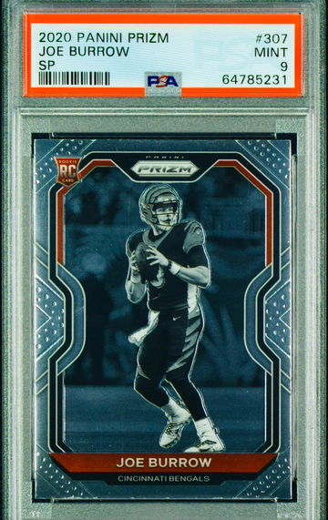 JOE BURROW 2020 Panini Prizm VARIATION RC SP BLACK WHITE VARIATION PSA 9 Mint