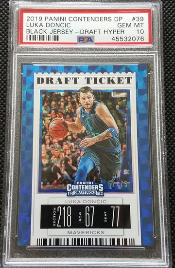 2019-20 Panini Contenders Draft Picks Luka Doncic Black Jersey Hyper #39 62/75