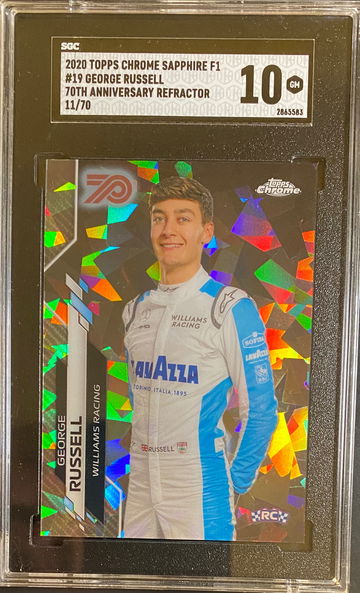 2020 George Russell Topps Chrome Sapphire 70th Refractor /70 Formula 1 F1 SGC 10