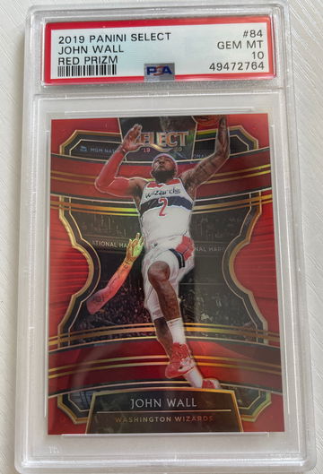 2019 Panini Select John Wall Red Prizm /199 POP 1 PSA 10