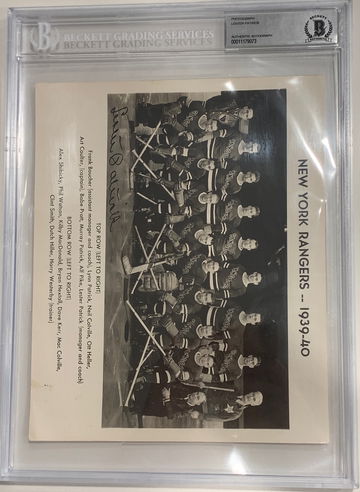1939-40 New York Rangers NHL Stanley Cup Championship Team 8x10 Signed by Lester Patrick AUTO BAS