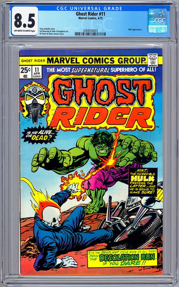 GHOST RIDER #11 CGC 8.5 INCREDIBLE HULK XOVER SAL BUSCEMA ART GIL KANE CVR 1975