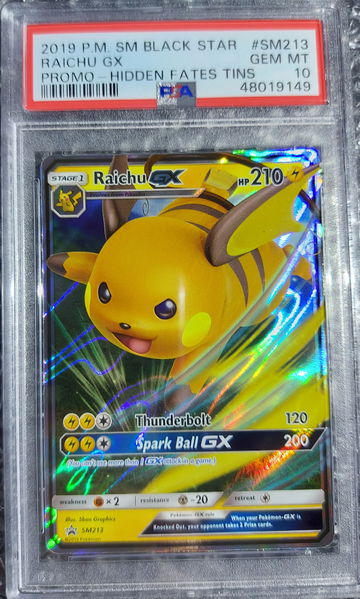 Raichu GX SM213 Promo Hidden Fates PSA 10 Gem Mint