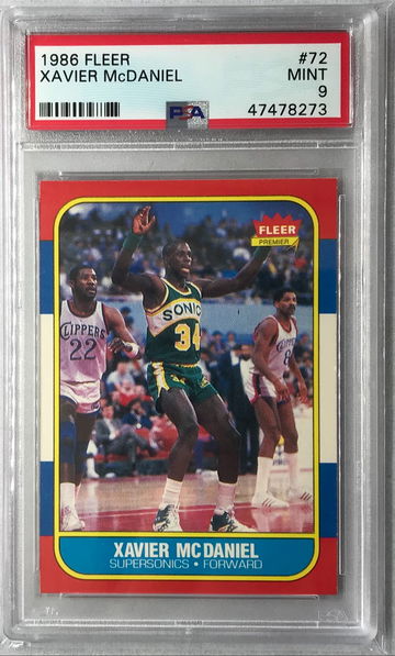 Xavier McDaniel Rookie 1986 Fleer #72 - PSA 9 Mint