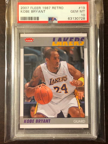 2007-08 Fleer 1987-88 Retro #87R-19 Kobe Bryant PSA 10 LA Lakers Card NBA Mamba