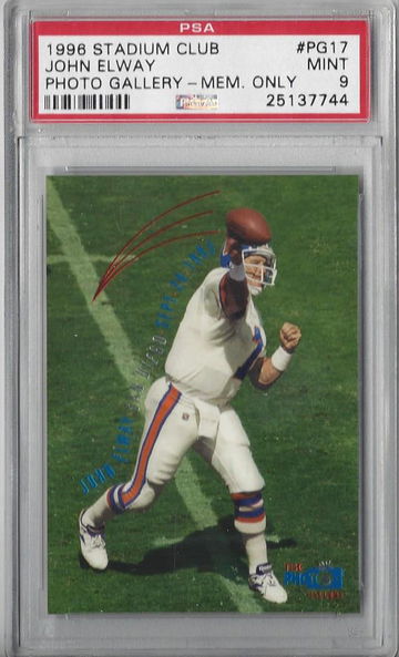1996 Topps Stadium Club Photo Gallery Members Only #PG17 John Elway PSA 9