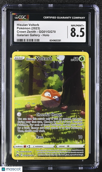 2023 Pokémon Crown Zenith Hisuian Voltorb Galarian Gallery CGC 8.5 #GG01/GG70