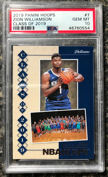 Zion Williamson PANINI NBA Hoops Class of 2019 #7 psa 10 gem GEM MT