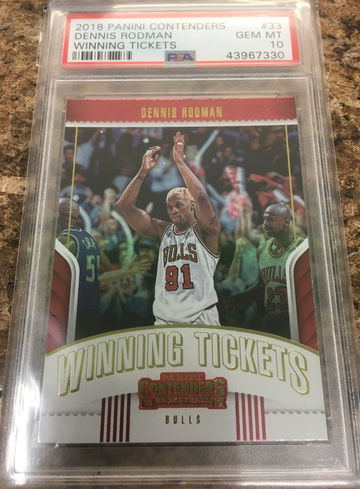 Dennis Rodman Contenders Winning Ticket w/Michael Jordan in Background