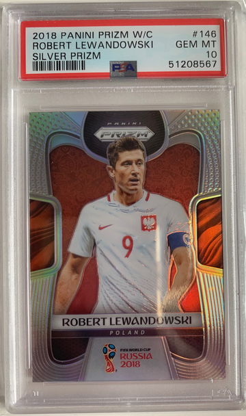 Robert Lewandowski 2018 World Cup Silver PSA 10