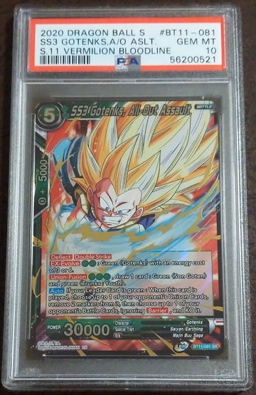 2020 Dragon Ball Super, SS3 Gotenks, All-Out Assault, #BT11-081 SR, PSA 10