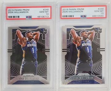 2x Zion Williamson Prizm PSA 10 