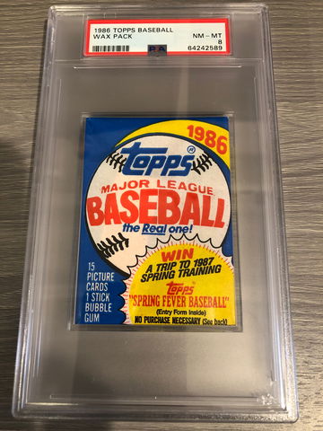 1986 Topps Wax Pack PSA 8
