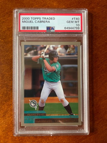 2000 Topps traded Miguel Cabrera rookie psa 10