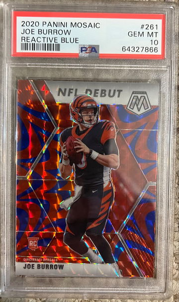 2020 Mosaic Joe Burrow Blue Reactive Rookie