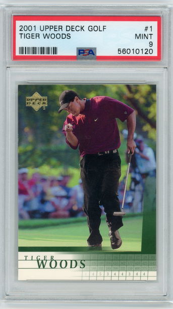 2001 Upper Deck #1 Tiger Woods RC PSA 9 Mint
